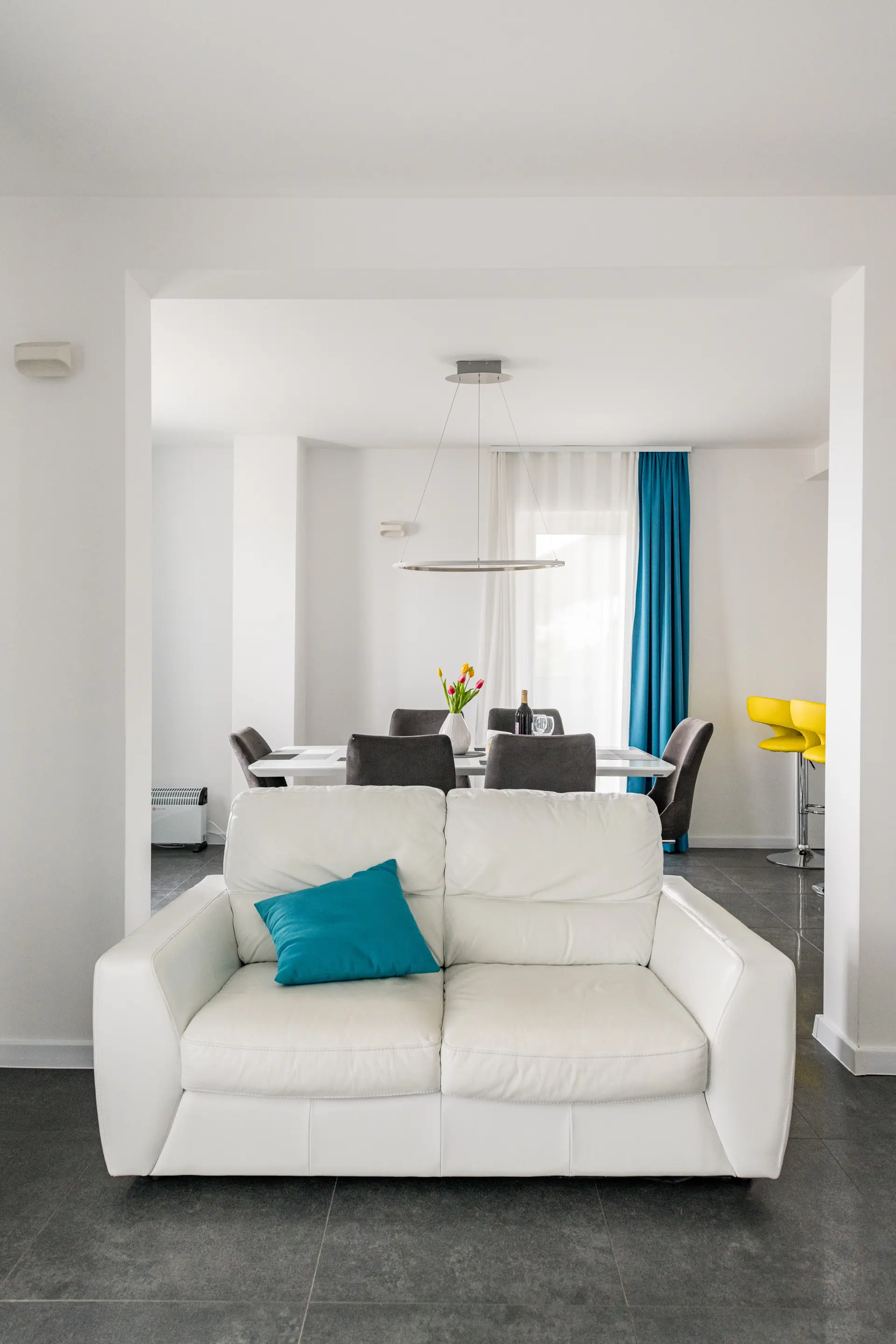 Living and dining area at Holiday Home Ferias - workspace for remote workers